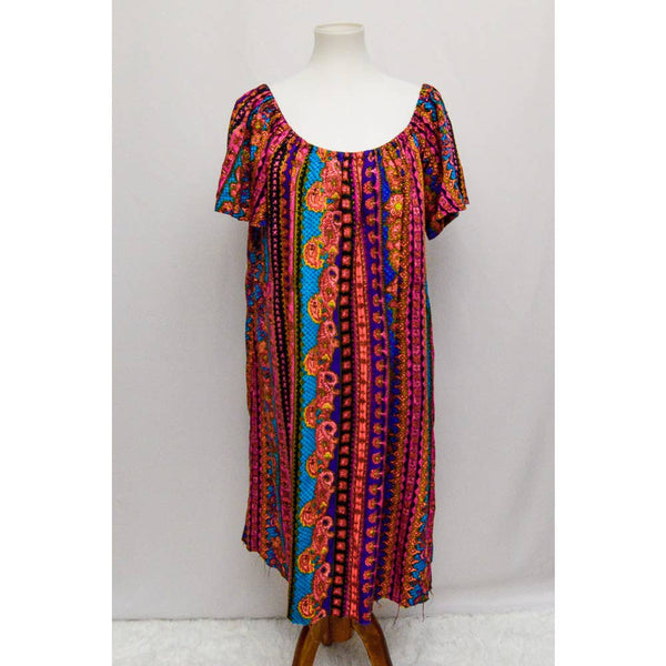 Vintage womens house dress multicolored XL 70s