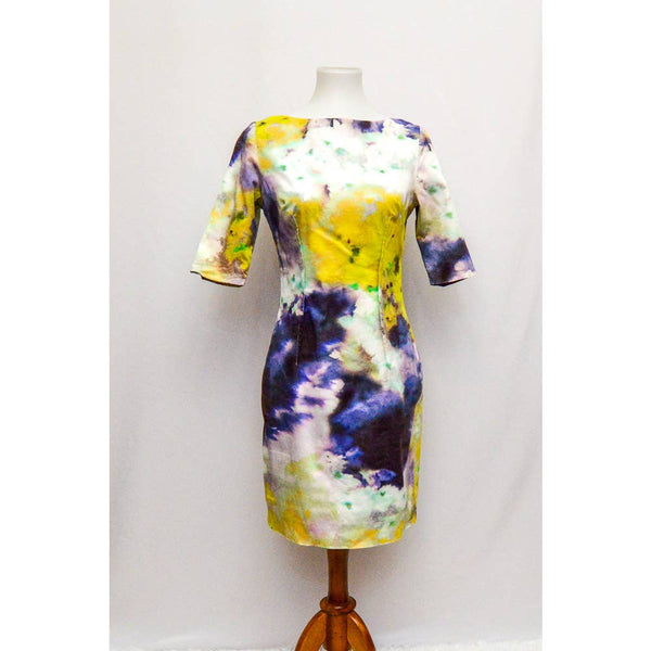 Vintage Lelarose womens dress wiggle tie dye M 90s