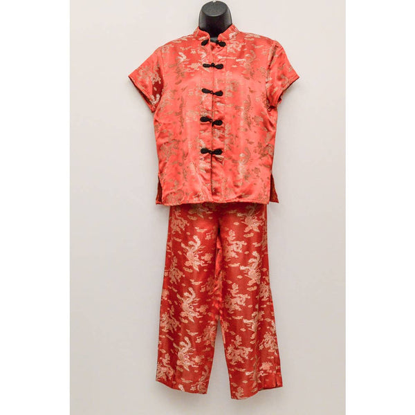 Vintage Clio womens asian sleep set red S+ 90s