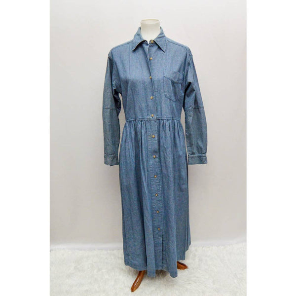 Vintage Guess womens dress blue M+ 90s