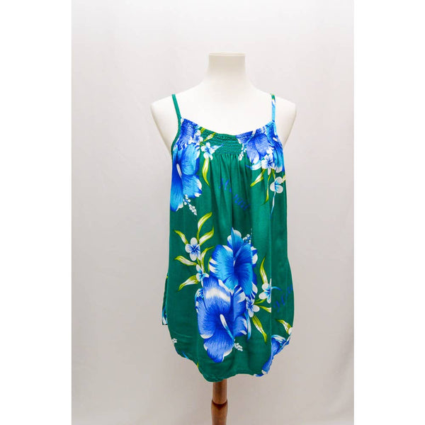 Vintage Aloha Fashions womens tank top green blue XL