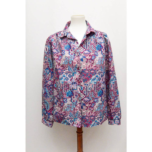 Vintage Pyketts blouse purple L 80s