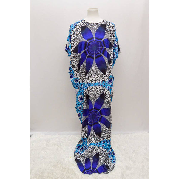 Womens caftan blue white black L+