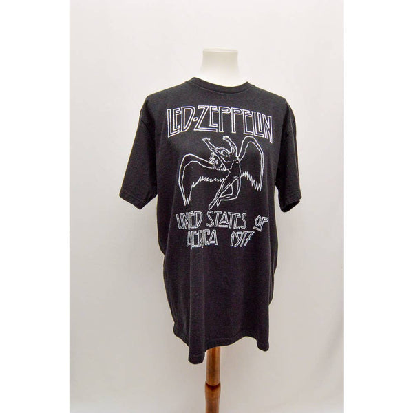 Unisex Led Zeppelin shirt black white L+