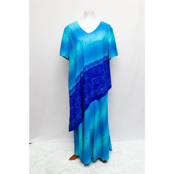 SL Fashions womens dress blue 1X 90s