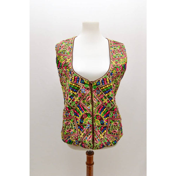 Vintage womens vest multicolor L+ 80s