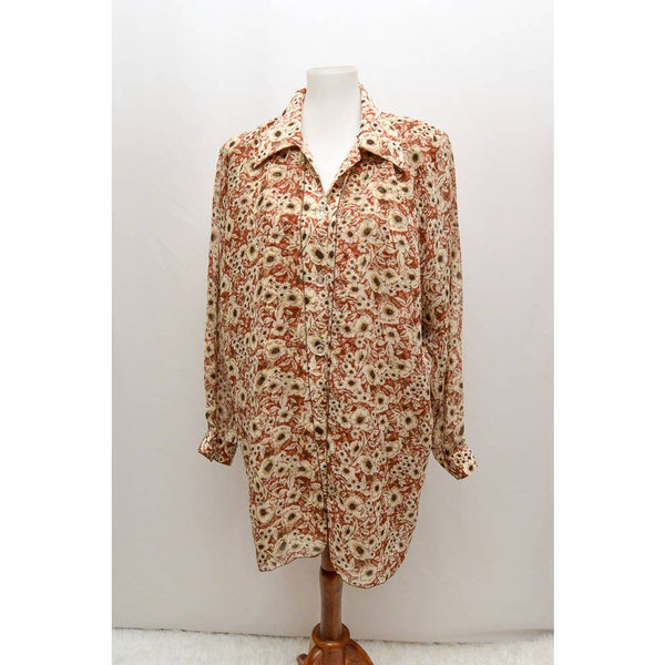 Vintage Lavayet womens blouse beige red XL 90s