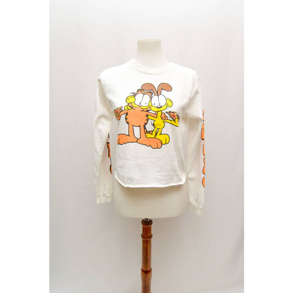 Womens Garfield long sleeve crop top S