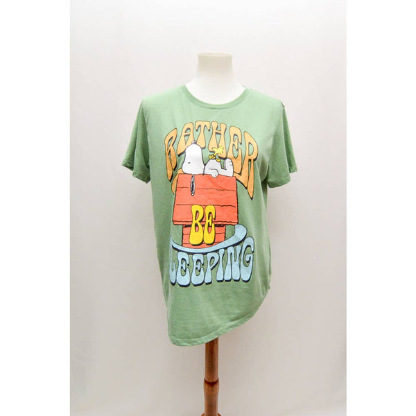 Womens Peanuts shirt green L+