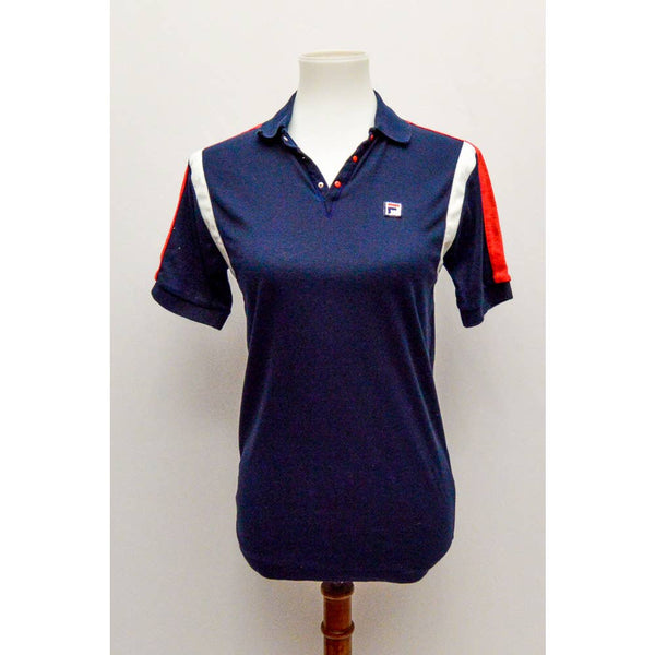 Vintage Fila Sports polo black white red M 80s