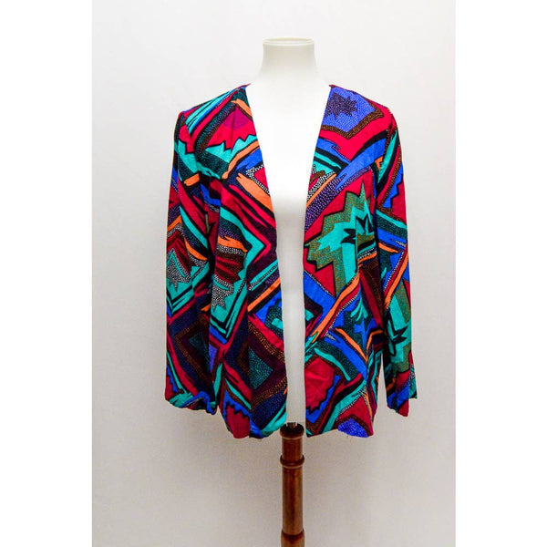 Vintage bright funky womens lightweight cardigan M+ 90s