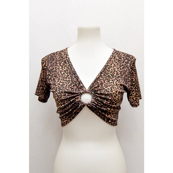 Vintage Carol womens crop top animal M+ 80s