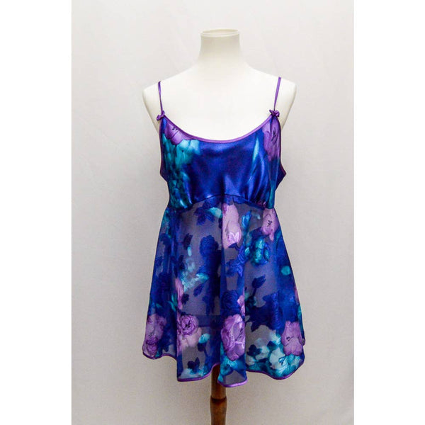 Vintage California Dynasty womens slip purple L 80s